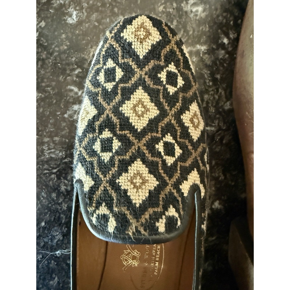Stubbs & Wootton Palm Beach Needlepoint Loafers Slippers Geometric Women 9.5 - Picture 10 of 16